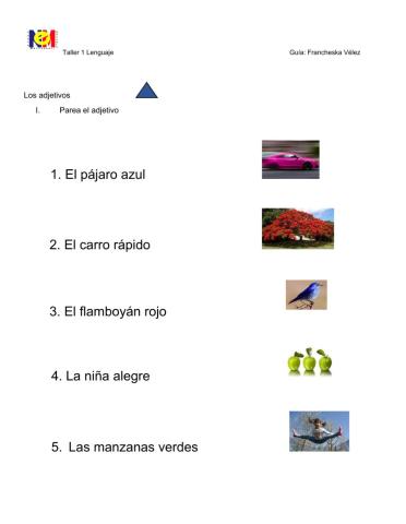 Adjetivos signo gramatical Montessori