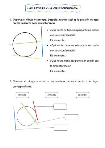 Las rectas y la circunferencia
