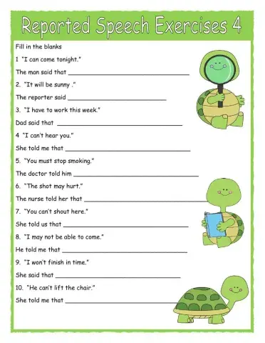Reported Speech Exercises 4