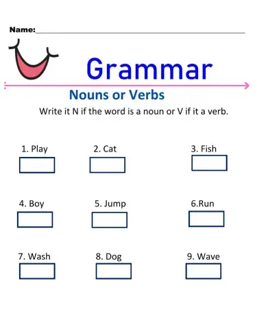 Grammar Nouns or Verb