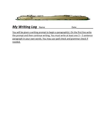 My Writing Log