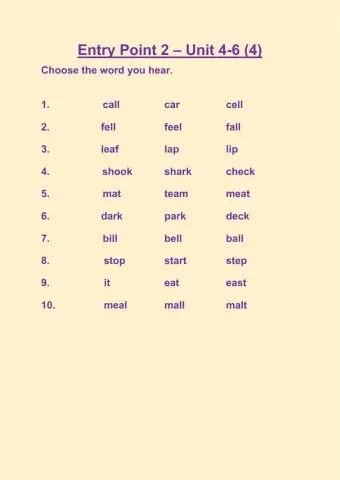 Entry Point Unit 4-6