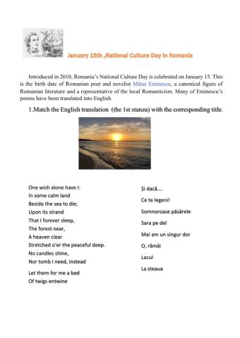 National culture day in Romania