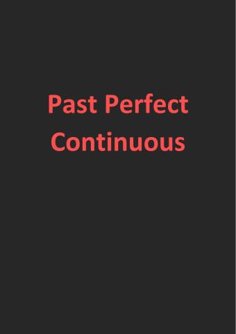 Past Perfect Continuous bookmark
