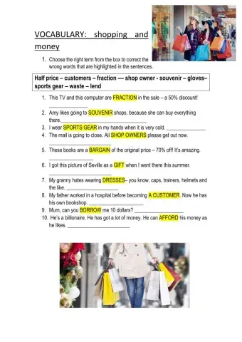 Vocabulary about money