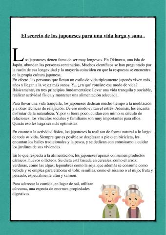 Lectura con actividades.