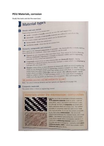 Materials, corrosion