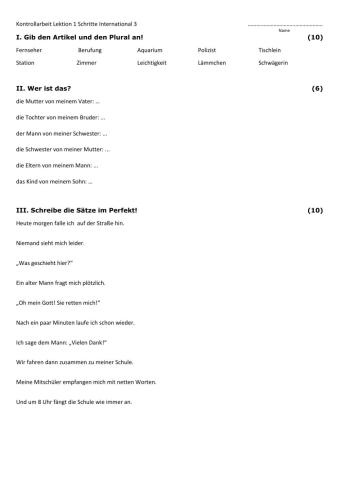 Schritte International Neu 3. Lektion 1.