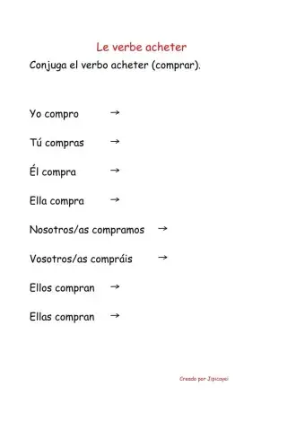 Le verbe acheter