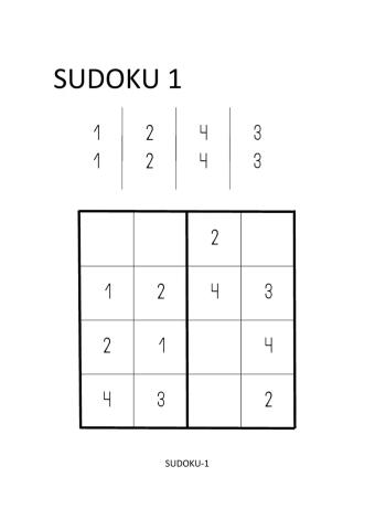 Sudoku del 1 al 4