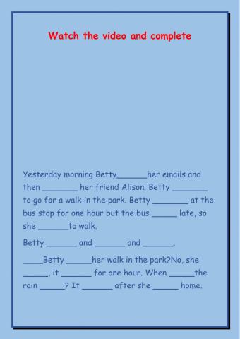 Past simple regular verbs