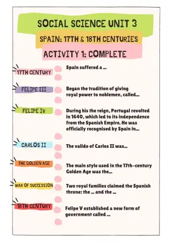 17th & 18th centuries in Spain