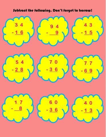 Subtraction with regrouping