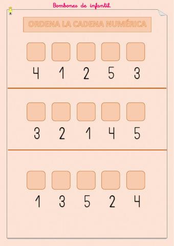 Ordena la cadena numérica