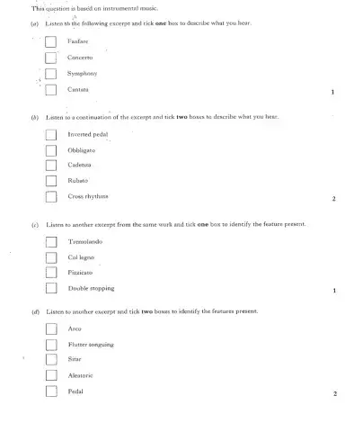 Music Listening - Revision Paper 4a