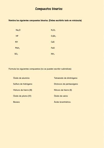 Formulación binarios