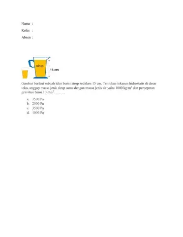 Soal Tekanan