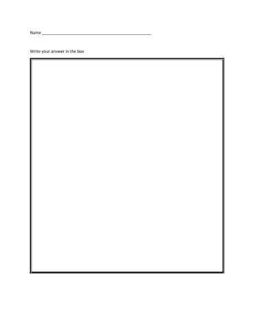 Written Response sheet