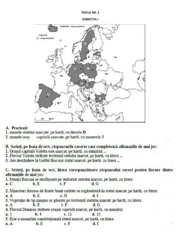 Recapitulare bac-test 2