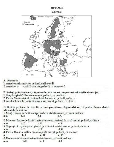 Recapitulare bac-test 2