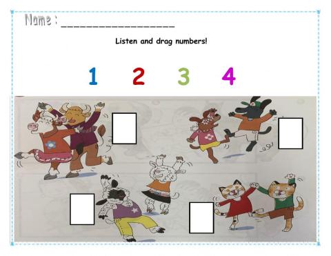 Listen and drag numbers