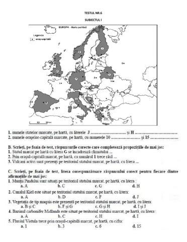 Recapitulare bac-test 6