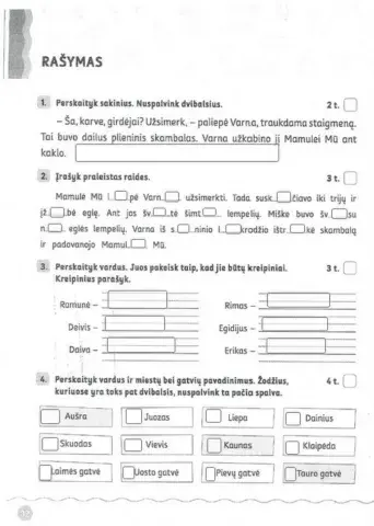 Rašymo užduotys 1 dalis