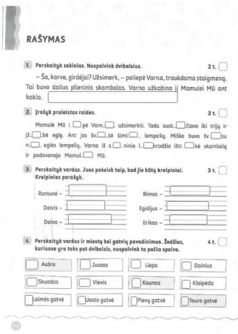 Rašymo užduotys 1 dalis