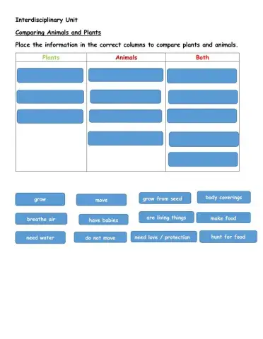 Comparing Plants and Animals