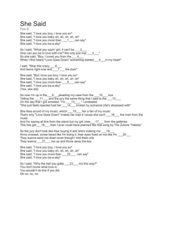 Reported speech song