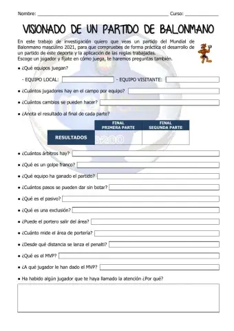 Visionado partido Balonmano Mundial 2021