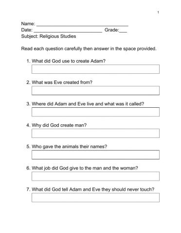 Religious Studies Test