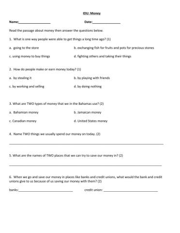 IDU: Money