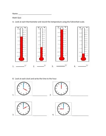 Temperature and Time to the Hour