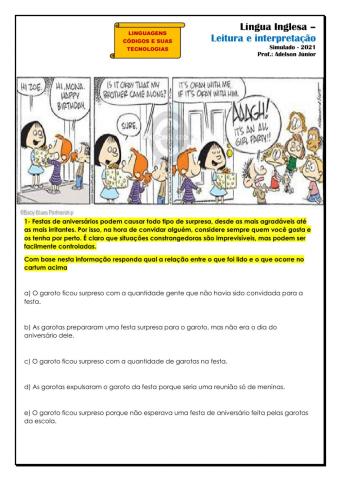 Atividade final de leitura e interpretação