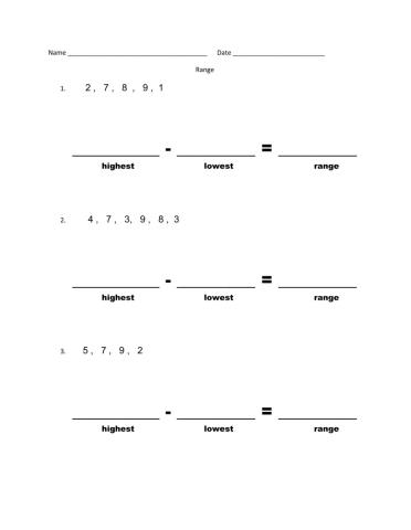 Range Worksheet