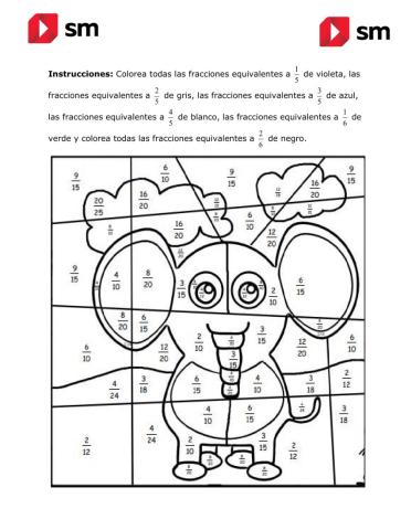 Coloreando fracciones equivalentes