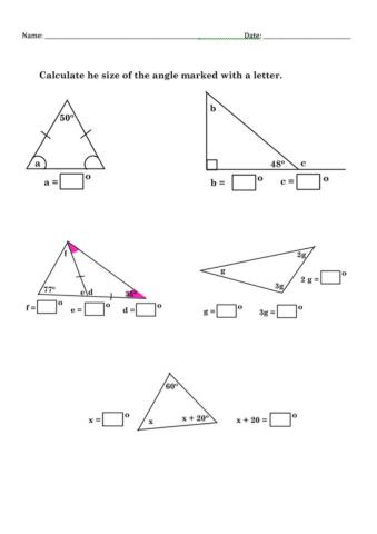 Missing angles of triangles