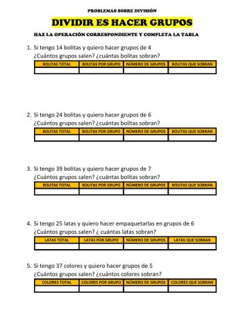 Problemas división