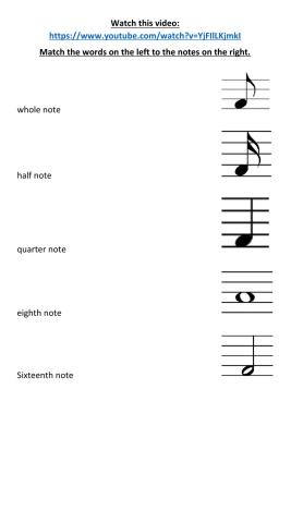 Music note matching
