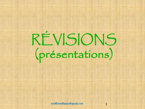 Révisions 1
