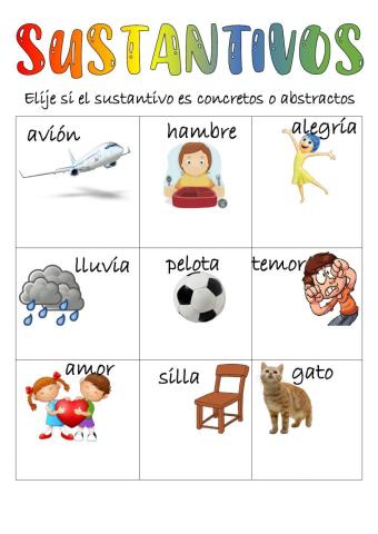 Sustantivos concretos y abstractos