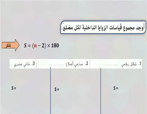 المضلعات والزوايا