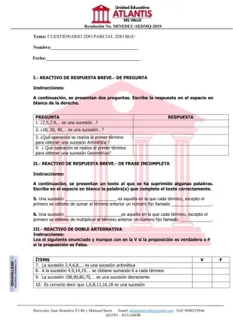 Cuestionario 2do Parcial