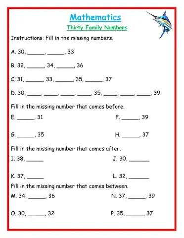 Thirty Family Numbers