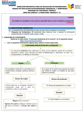 Lengua y Literatura unidad 19