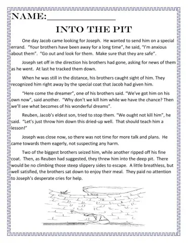 The Story of Joseph, Into the Pit
