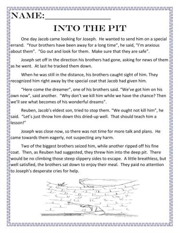 The Story of Joseph, Into the Pit