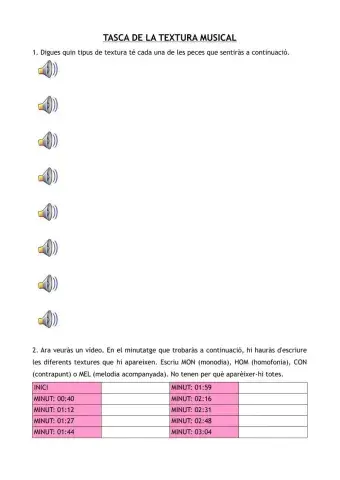 Tasca de la textura musical