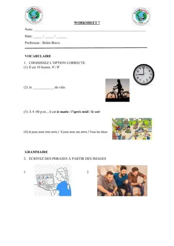 Á quelle heure tu te connectes aux cours de Français?